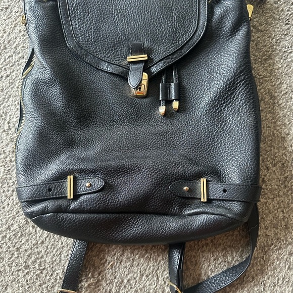 Vince Camuto Black Leather Robyn Backpack - Picture 2 of 15